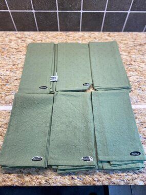 Danica 100% Cotton Sage Green Dinner Napkins, NEW, Qty 6